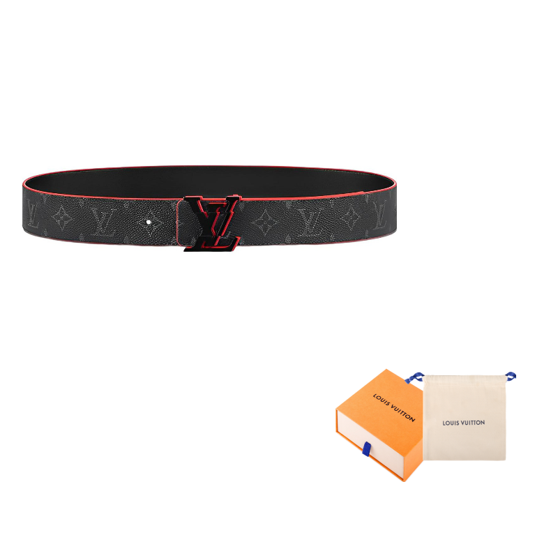 LOUIS VUITTON Leather Belts Men's 4cm