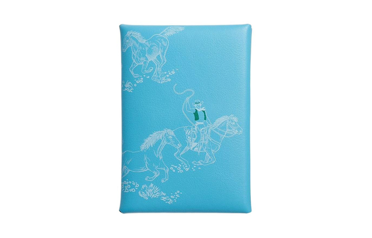 HERMES Calvi Swift Calfskin Wallet Women's 7N Celeste Sky Blue