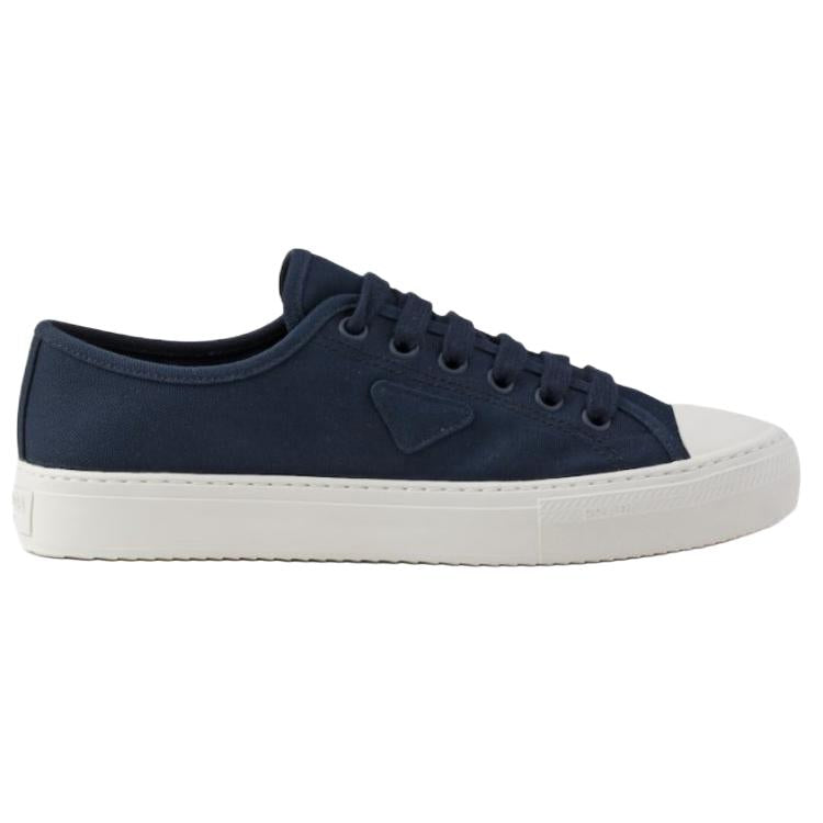 PRADA Hemp Low Top Skateboard Shoes Men's Marine Blue