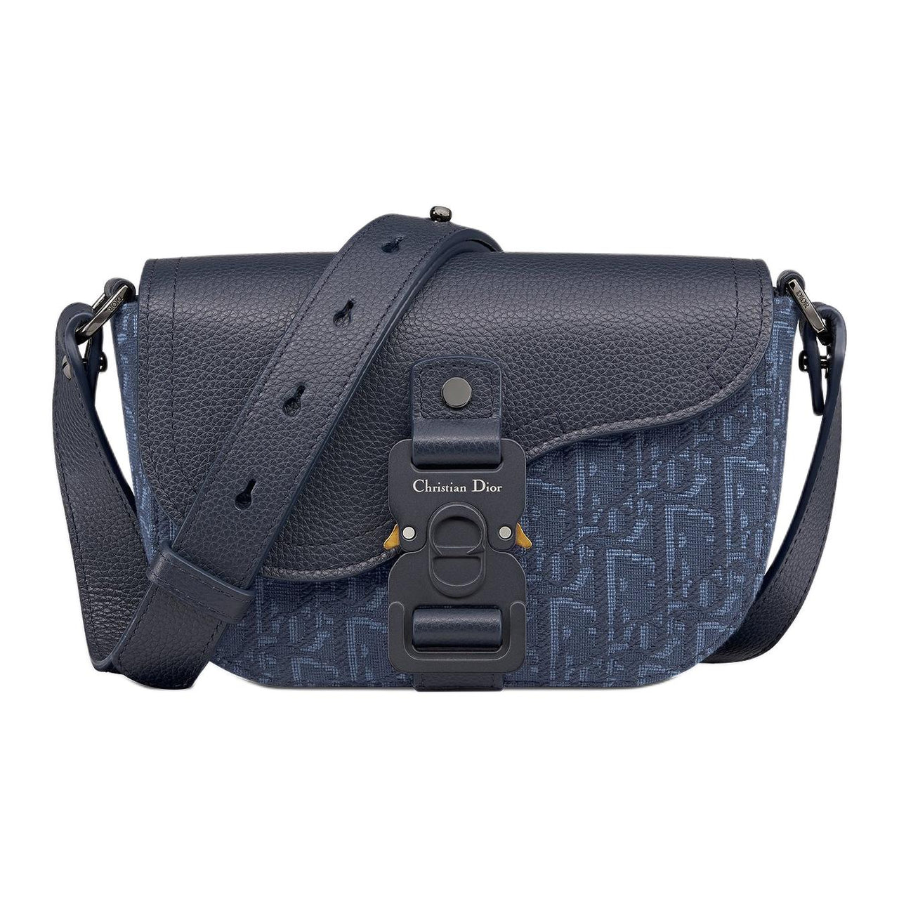 DIOR Grained Calfskin Saddle Bag, Crossbody Bag, Shoulder Bag Mini Women's Marine Blue