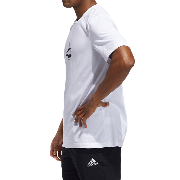 adidas Lil Stripe SPL Sports Casual Round-neck Short-sleeve Tee Men White GE4495