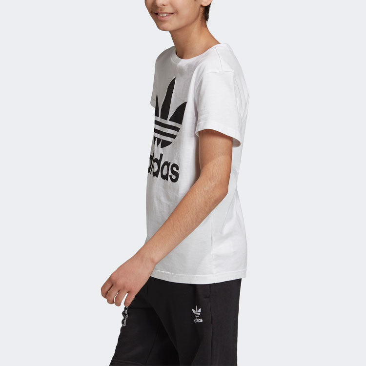 (GS) adidas Originals Trefoil T-Shirt 'White Black' DV2904