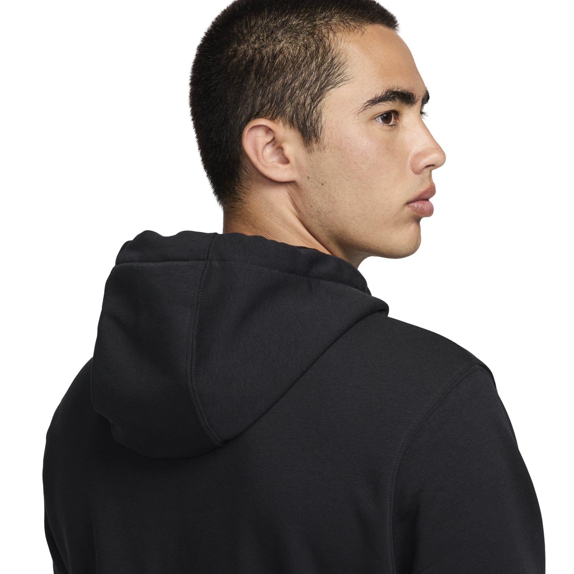 Nike Swoosh Dri-FIT French Terry Pullover Fitness Hoodie Asia Sizing 'Black White' FV9920-010