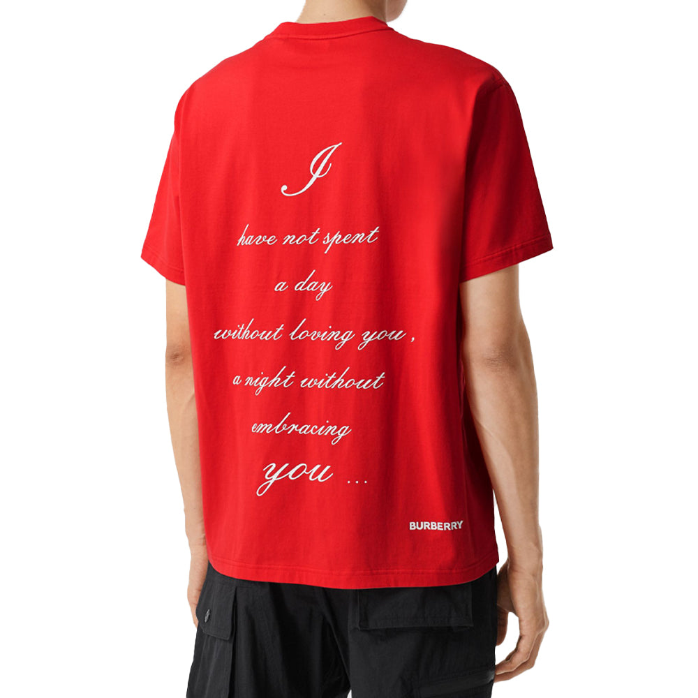 Burberry Love Slogan Short Sleeve Unisex Red 80369931