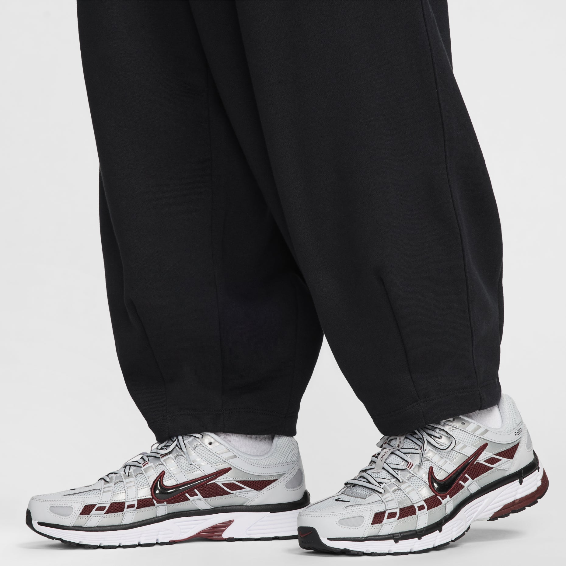 Nike Club Fleece Oversized French Terry Pants Asia Sizing 'Black White' HJ1823-010