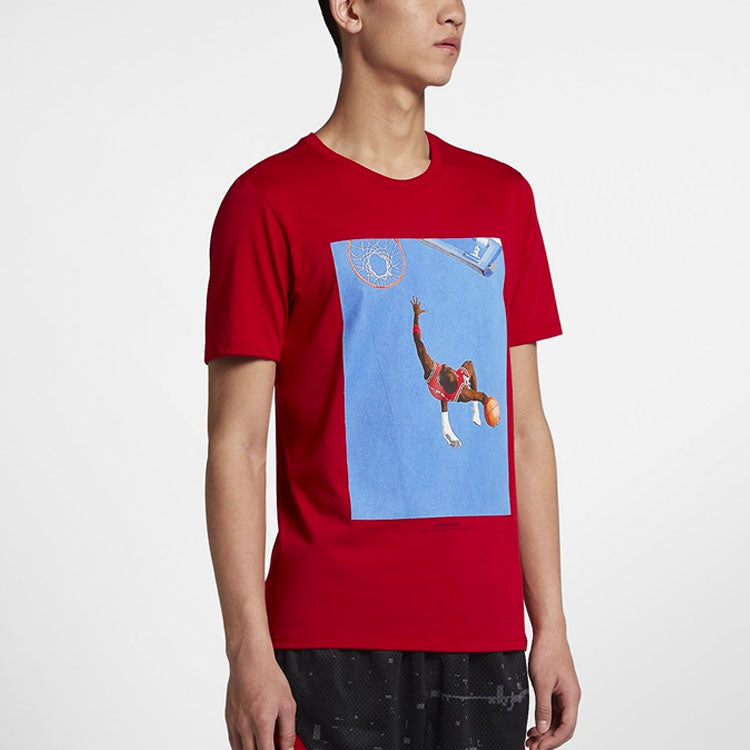 Air Jordan slamdunk Photo Printing Sports Short Sleeve Red 915935-687