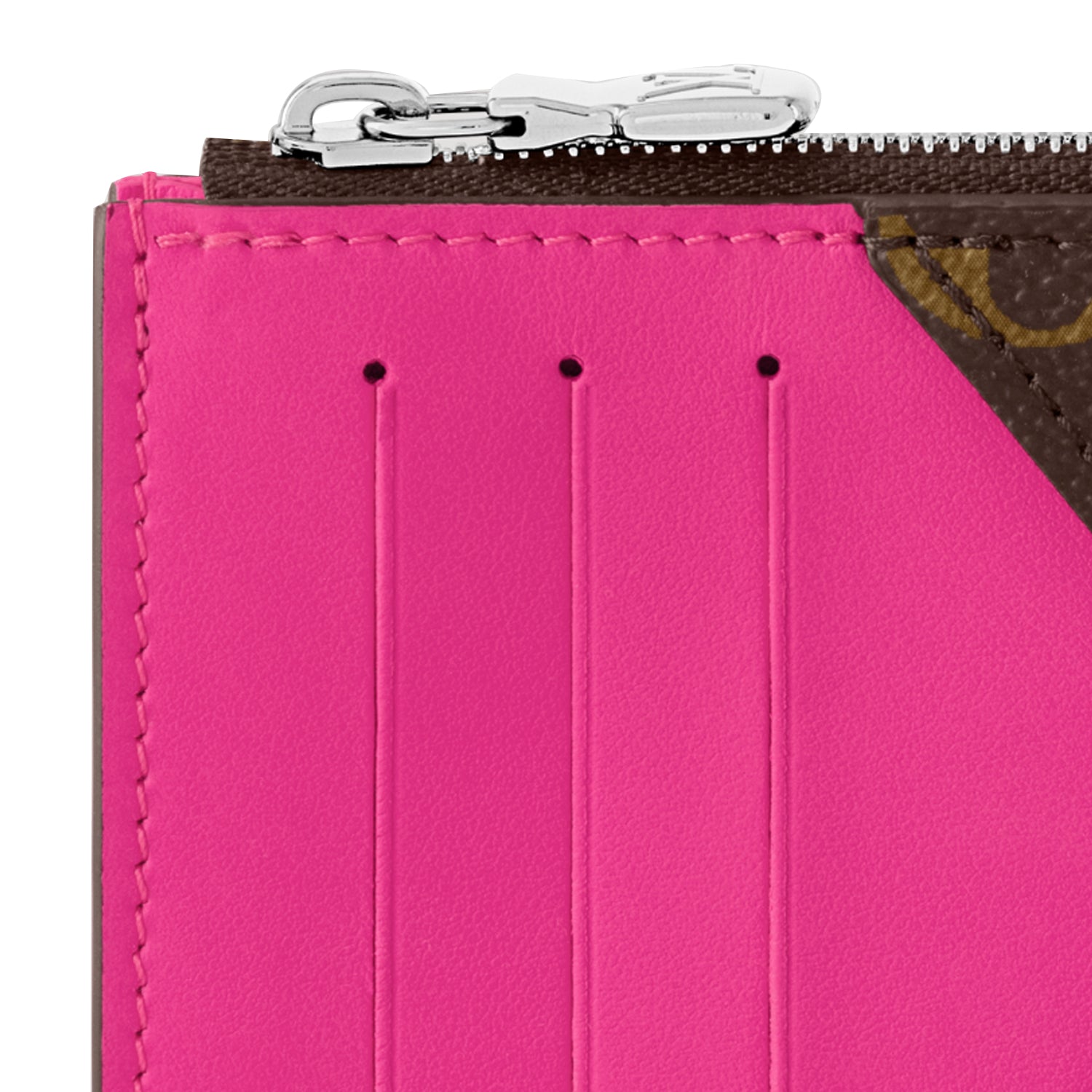 LOUIS VUITTON Monogram Macassar Canvas Coin Card Holder 'Fuchsia' M82912