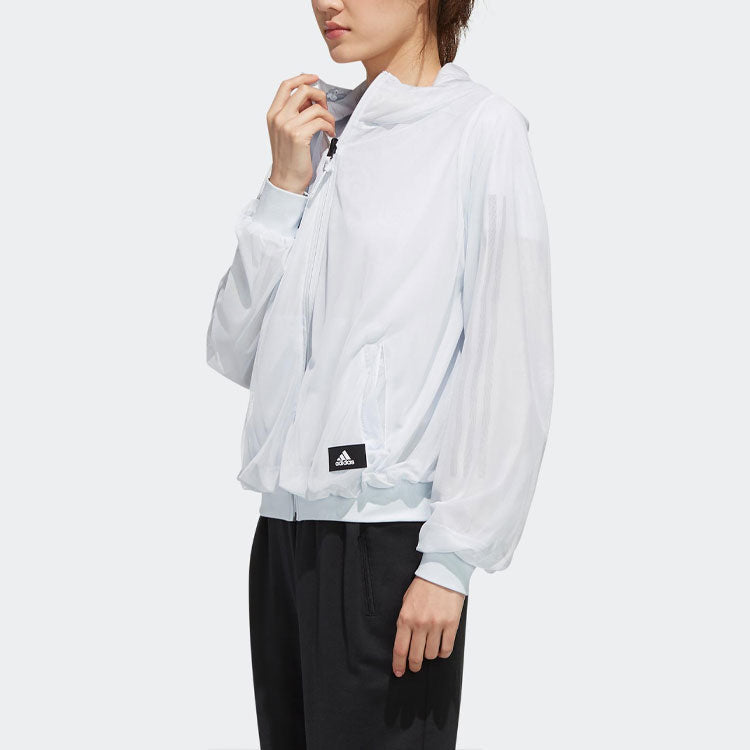 (WMNS) adidas Casual Sports Hoodie Windbreaker Jacket Blue FK3521