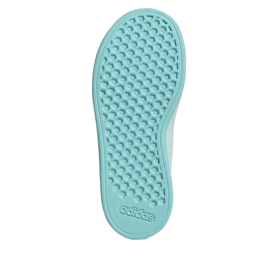 (GS) Grand Court Lifestyle Lace Tennis Shoes 'Cloud White Flash Aqua Halo Mint' JR6097
