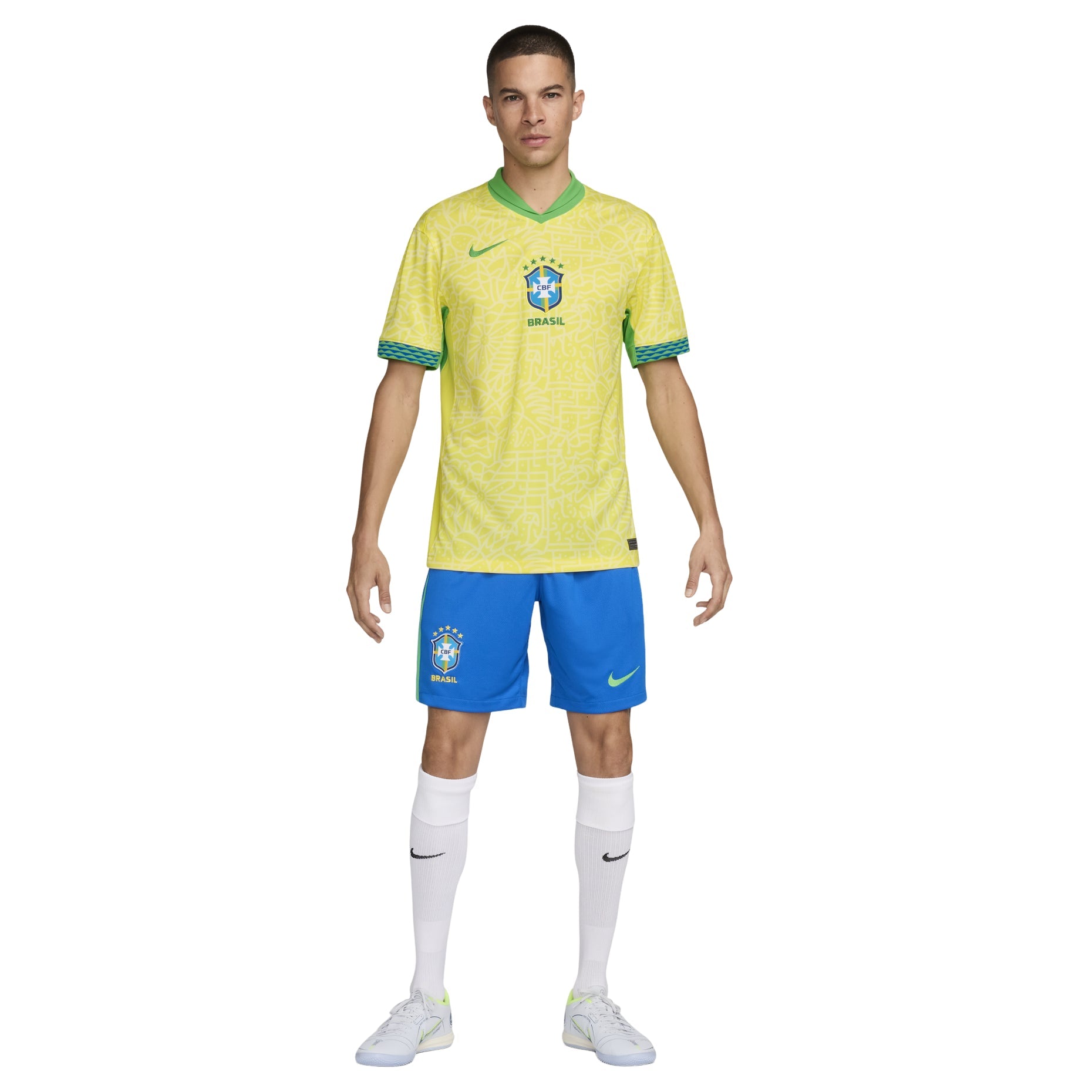Nike Dri-FIT Soccer Brazil 2024 Stadium Home Replica Jersey 'Yellow Green' FJ4284-706