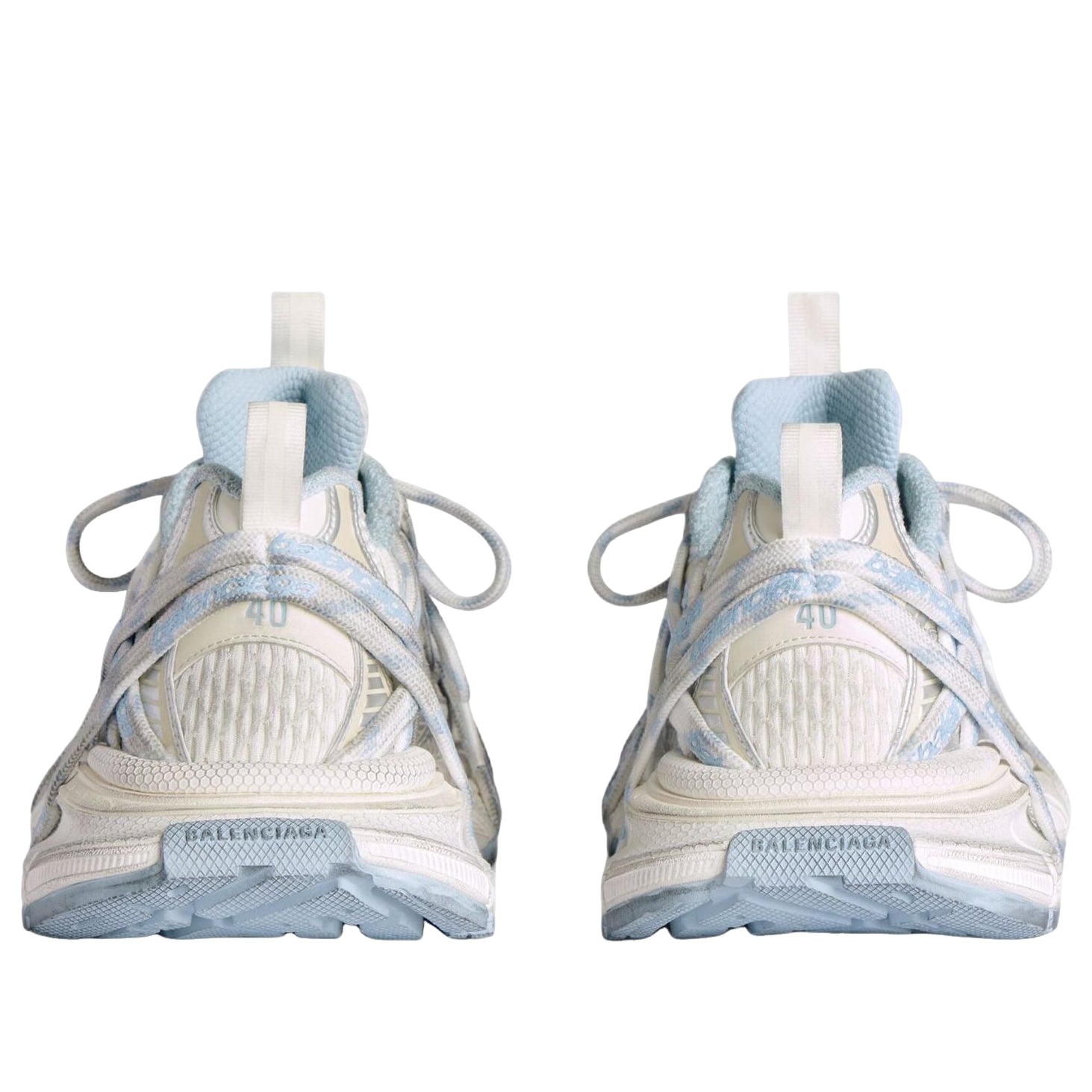 (WMNS) Balenciaga 3XL Extreme Laces Logo Sneaker 'White Off White Light Blue' 825598W3XHL9949