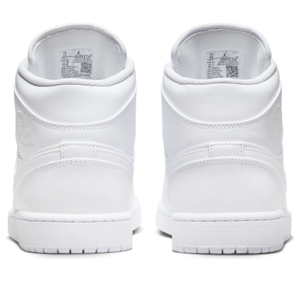 Air Jordan 1 Mid 'Triple White' 2022 554724-136