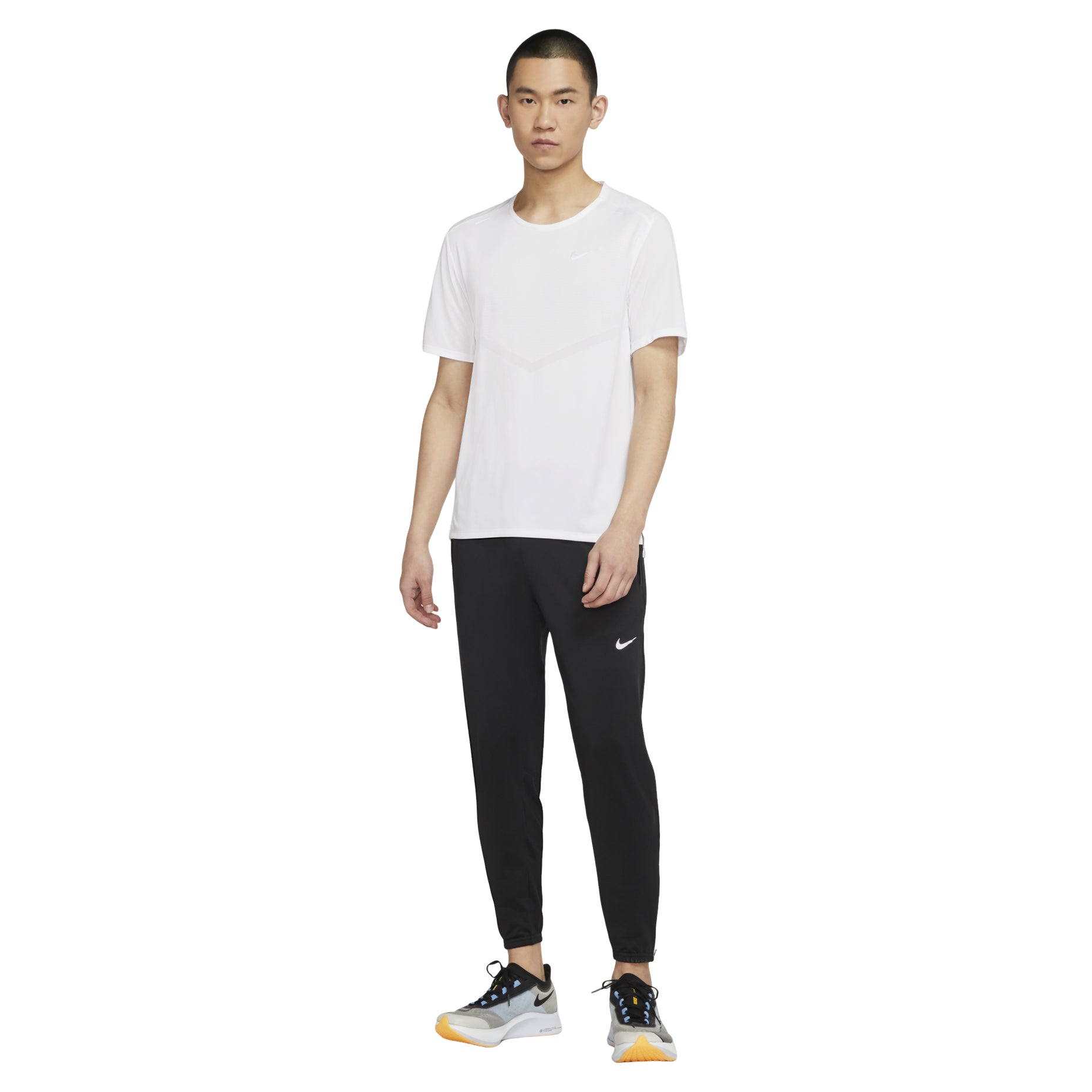 Nike Dri-fit Rise 365 Causual Sports Ventilate Round Collar T-Shirt Men's White CZ9185-100