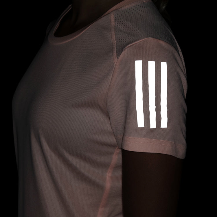 (WMNS) adidas Own The Run Sports Short Sleeve Tee 'White Pink' DX1975