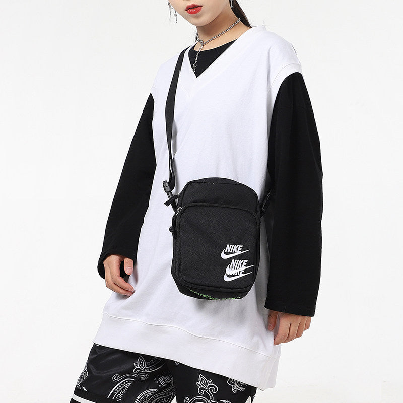 Nike Heritage Embroidered Triple Logo Shoulder Bag 'Black' DH3080-010