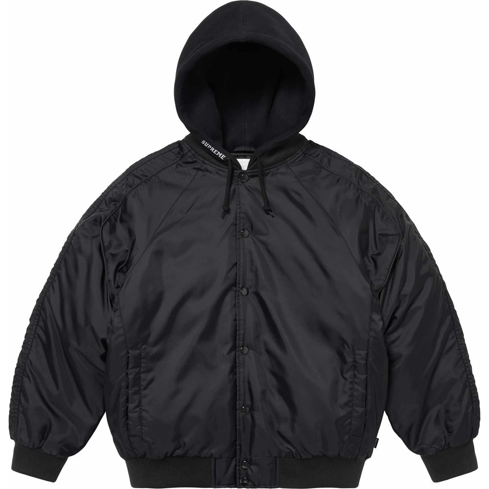 Supreme Hooded Stadium Jacket 'Black White' SUP-SS24-224