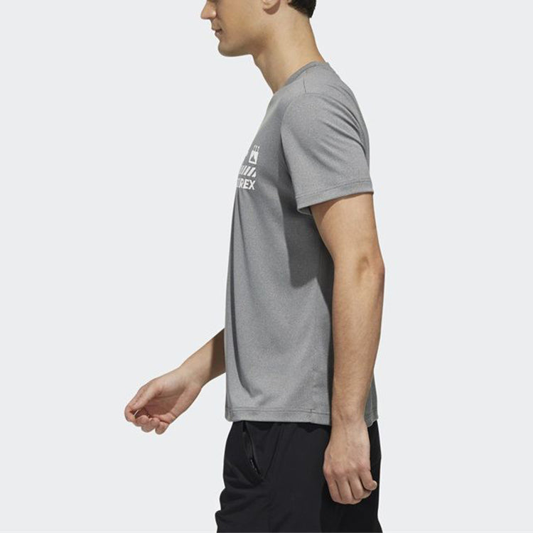 adidas Casual Cozy Round Neck Short Sleeve Gray FI9133