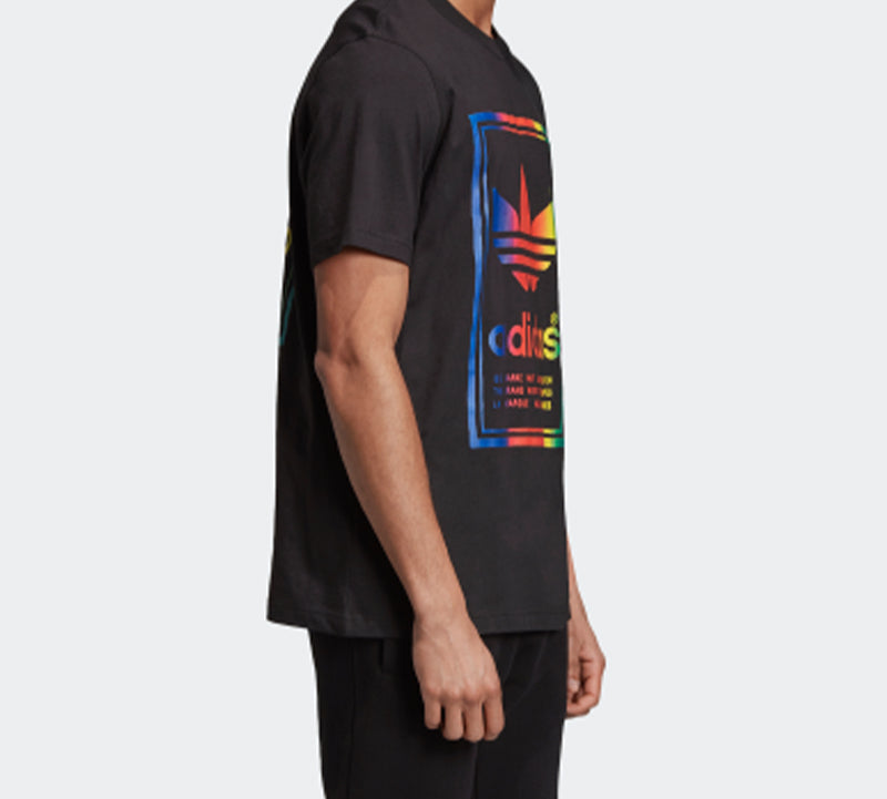 adidas originals Vintage Tee Multi-Color Gradient Logo Short Sleeve Black ED6917