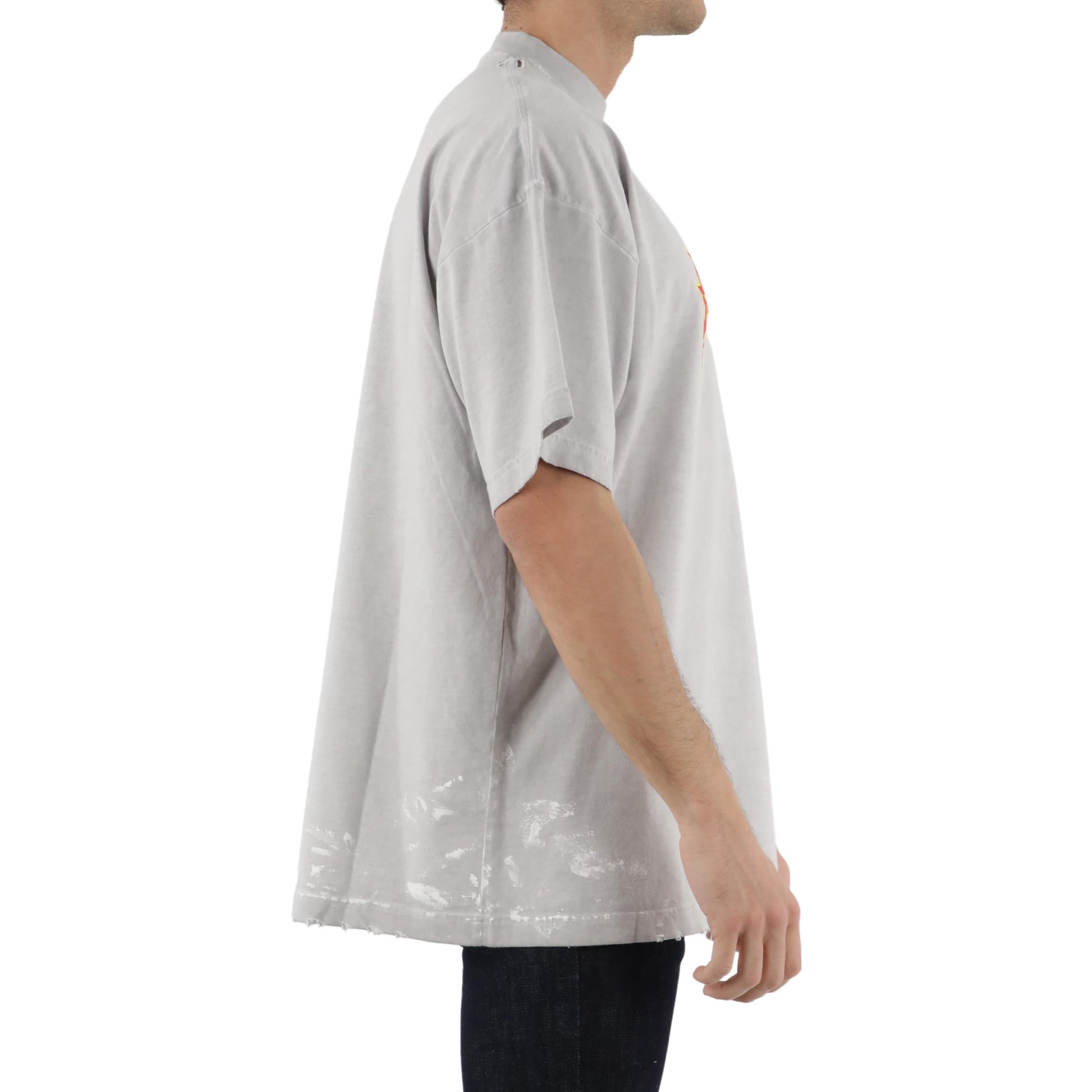 Balenciaga Metallica Short Sleeve T-Shirt Oversized Fit 'White Orange' 694576TMV880901