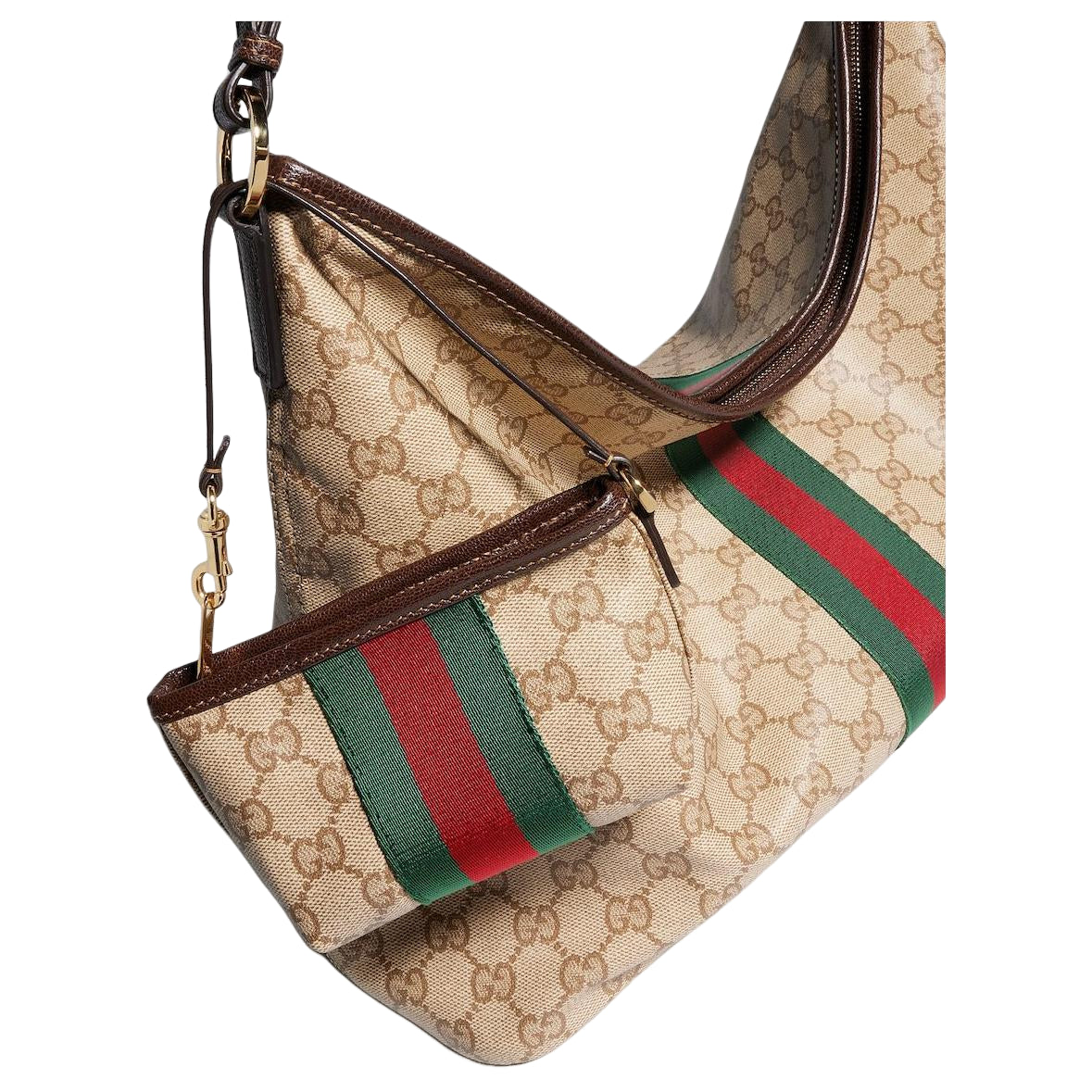 (WMNS) Gucci Large Shoulder Bag with Web 'Sand Dark Brown' A008NS-FAGK6-8547