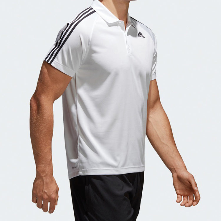 adidas Casual Sports Short Sleeve Polo Shirt White BK2602