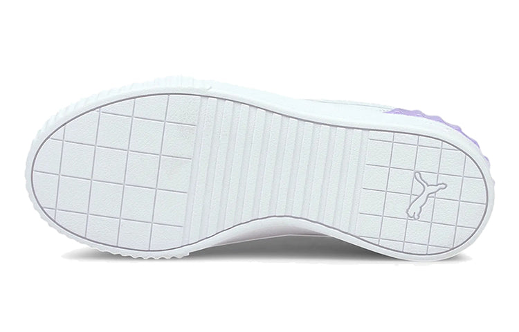 (GS) PUMA Carina Lift Shine Casual Board Shoes White/Purple 380552-01