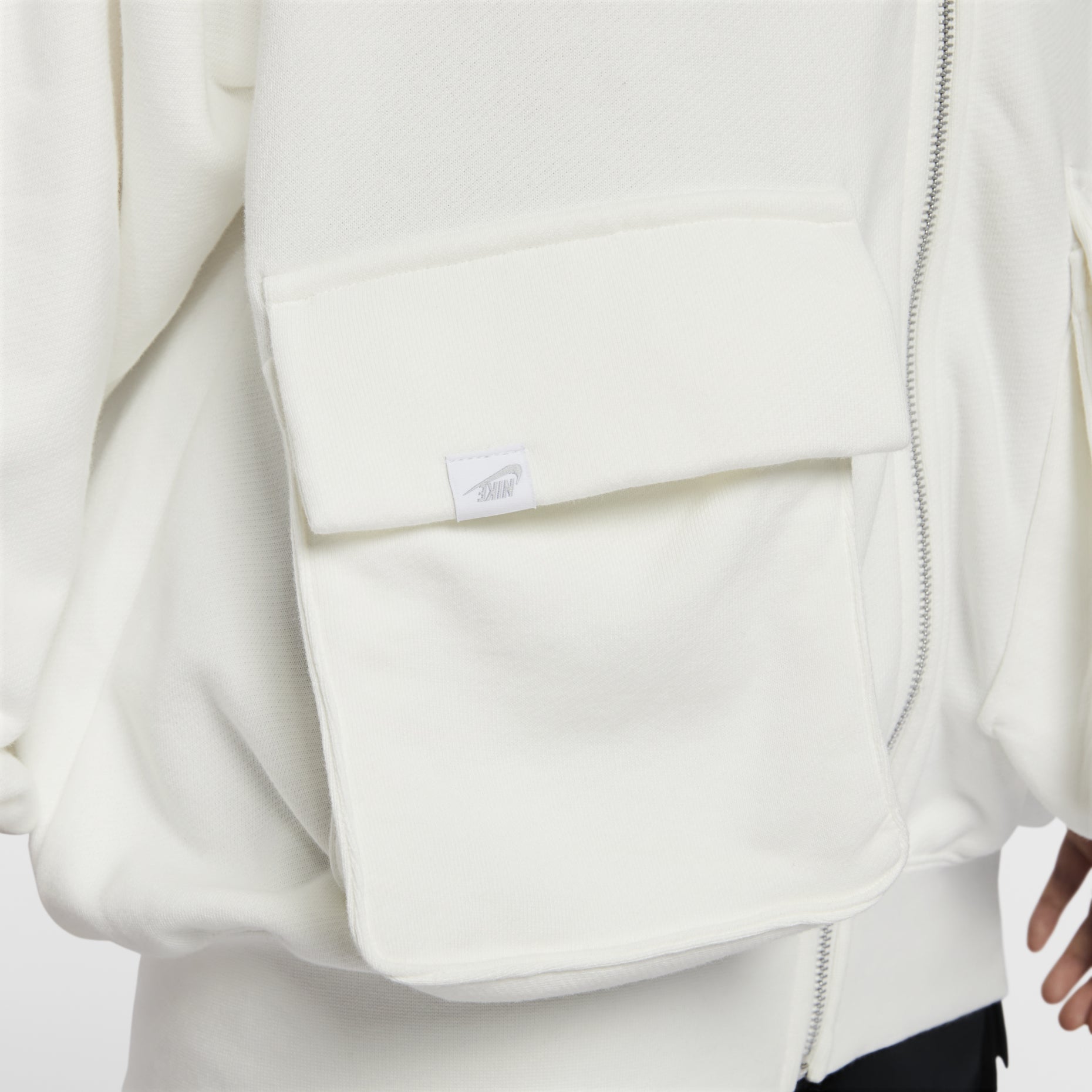 (WMNS) Nike Sportswear Oversized Full-Zip French Terry Hoodie Asia Sizing 'Sail Light Orewood Brown' FV7516-133