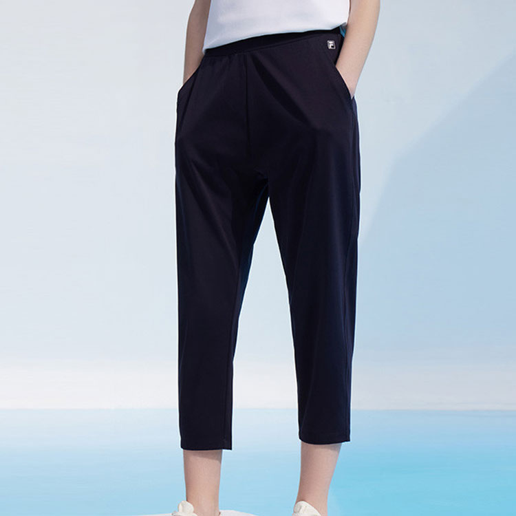 (WMNS) FILA Straight Leg Casual Knit Cropped Pants Blue F11W122609F-NV