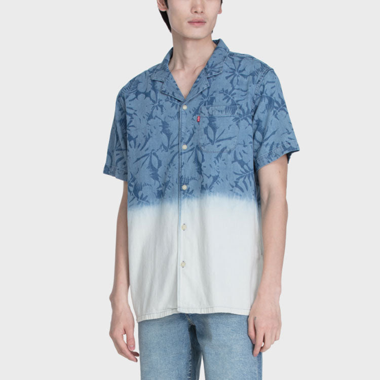 Men's Levis Gradient Denim Short Sleeve Shirt Blue 21976-0009