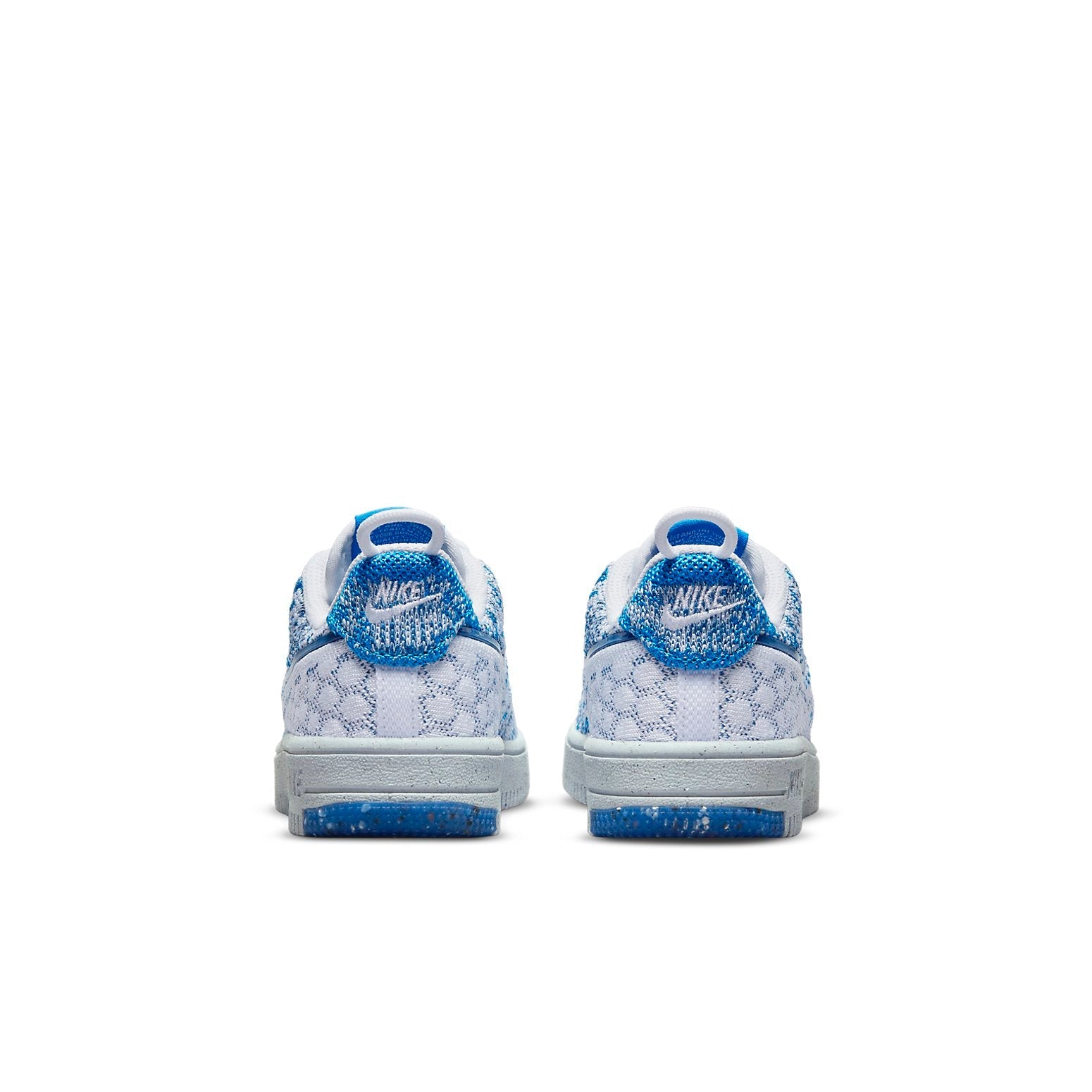 (PS) Nike Force 1 Crater Flyknit Low Tops Classic Casual Skateboarding Shoes White Blue DN4182-100