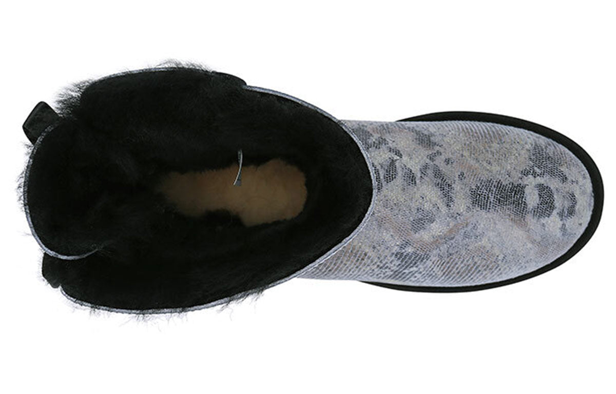 (WMNS) UGG Mini Bailey Bow Snake 'Black Grey' 1091581-BLK