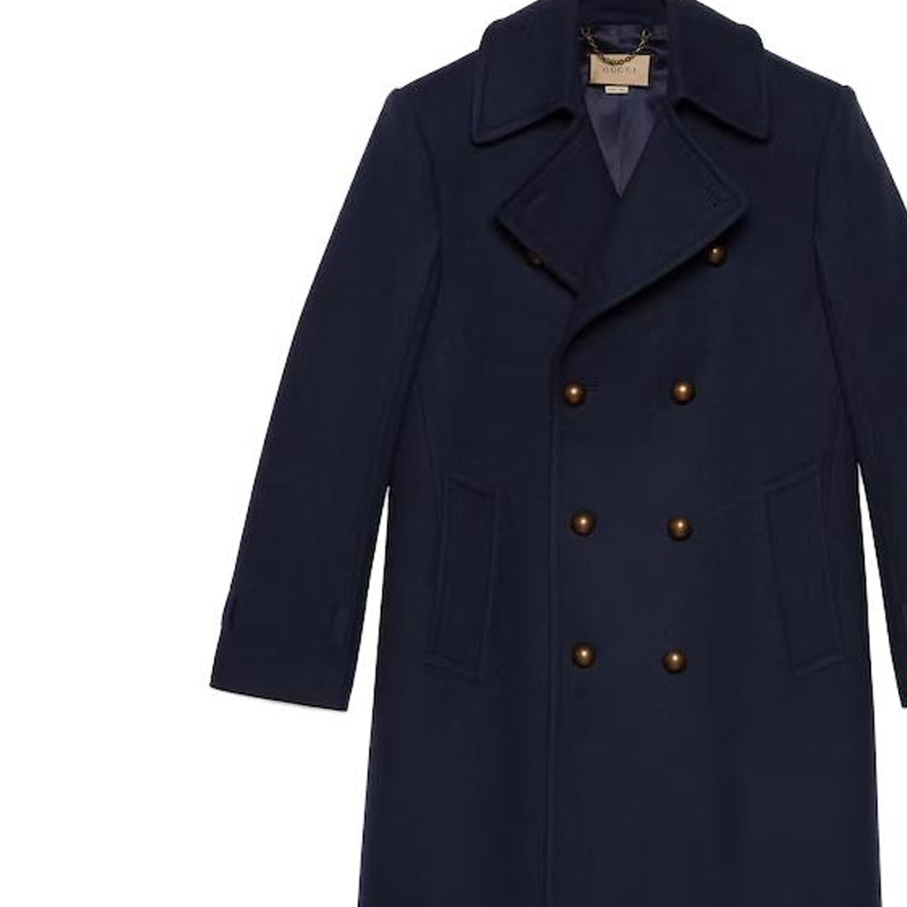 Gucci Felt Wool Coat 'Dark Navy' 761734-Z582J-4080
