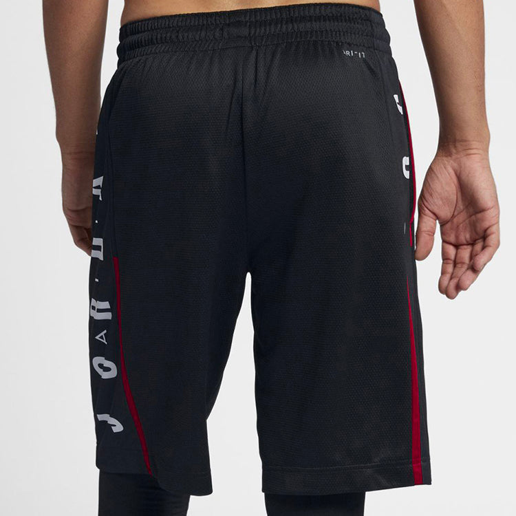 Air Jordan Rise Alphabet Logo Loose Quick Dry Basketball Sports Shorts Black 888377-010