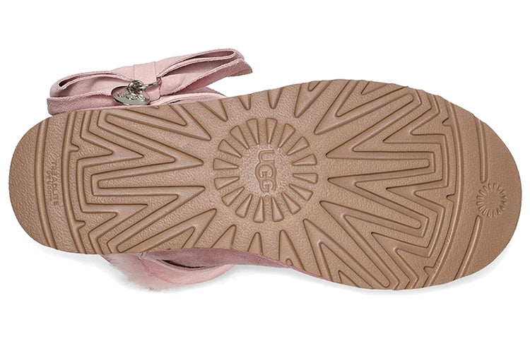 (WMNS) UGG Suede Mini Bow Fur Fleece Lined Pink 1106542-PCRY