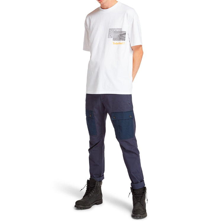 Timberland SS20 Earth Pattern Printing Short Sleeve Couple Style White A2112100