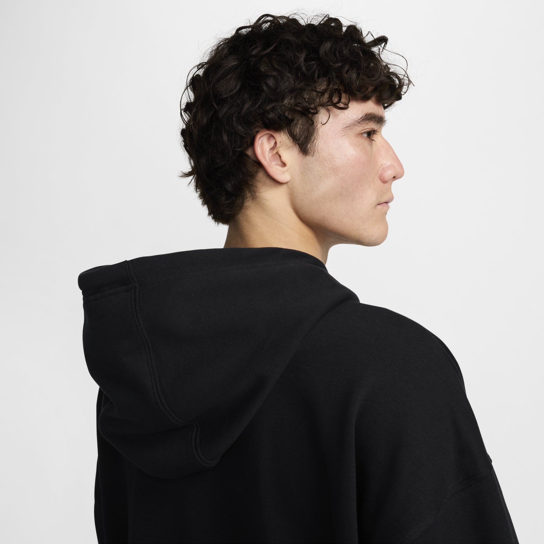 Nike Club Fleece Oversized French Terry French Terry Pullover Hoodie Asia Sizing 'Black' HJ1817-010