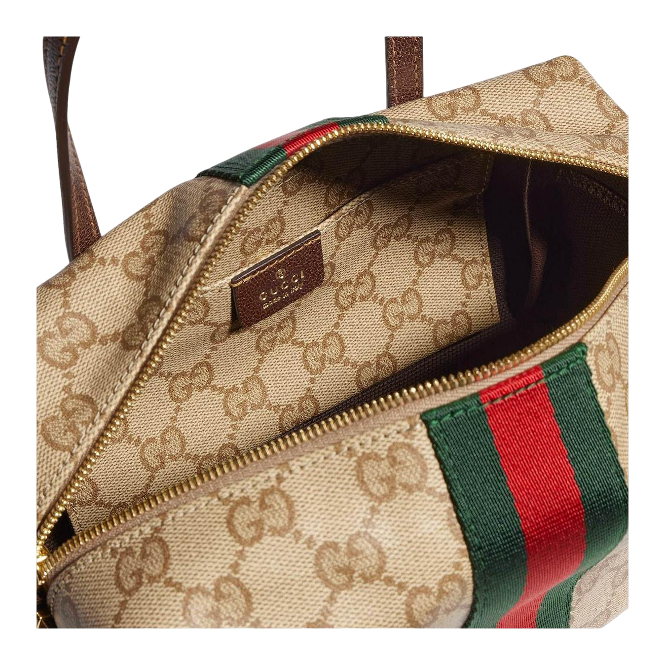 (WMNS) Gucci Mini Boston Bag with Web 'Sand Dark Brown’ 876057-FAF8R-8547