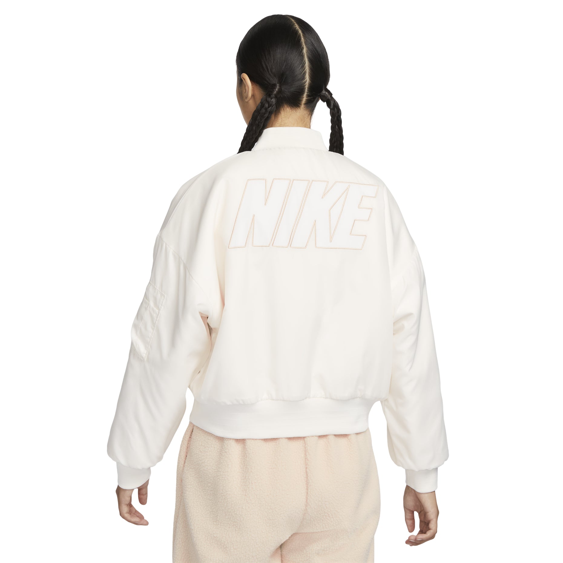 (WMNS) Nike sportswea Reversible Faux Fur Bomber Jacket 'Sail Sand' FB8693-133