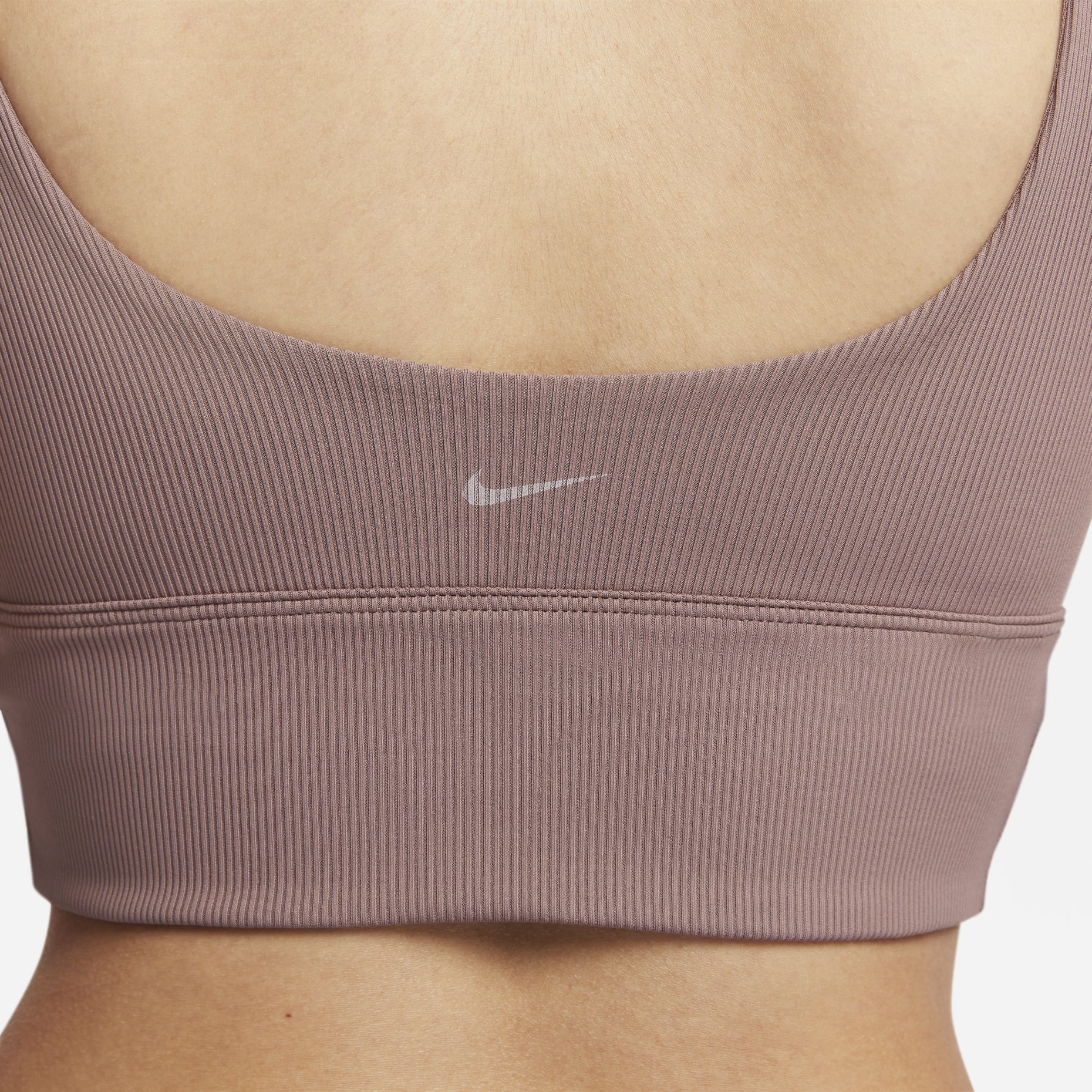 (WMNS) Nike Zenvy Rib Light-Support Padded Longline Sports Bra 'Smokey Mauve' FZ6508-208