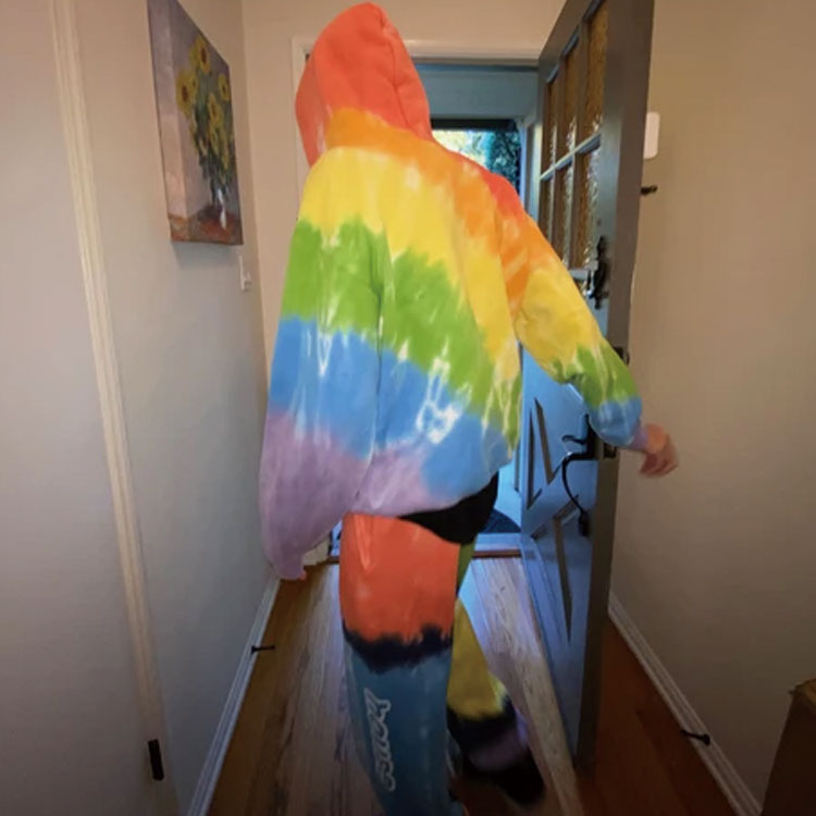 Drew House skidoodle tie dye Rainbow Alphabet Long Sleeves Unisex Rainbow DR-FW19-1