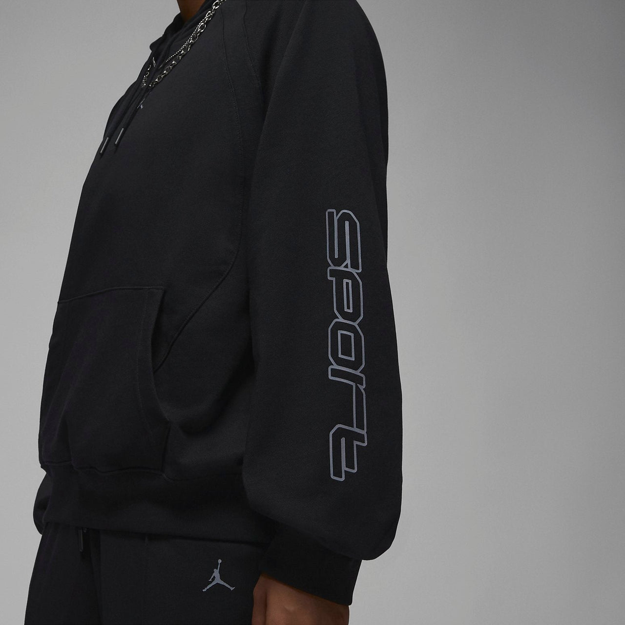 (WMNS) Air Jordan Sport Graphic Fleece Hoodie Asia Sizing 'Black' FD7374-010