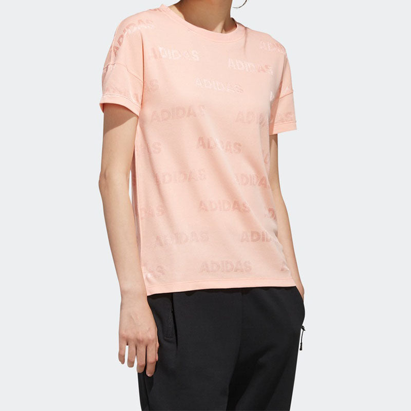 (WMNS) adidas Sports Stylish Round Neck Short Sleeve Pink FK3519