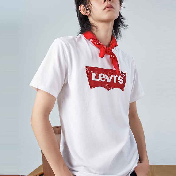Men's Levis Classic Logo Printing Short Sleeve White 17783-0197