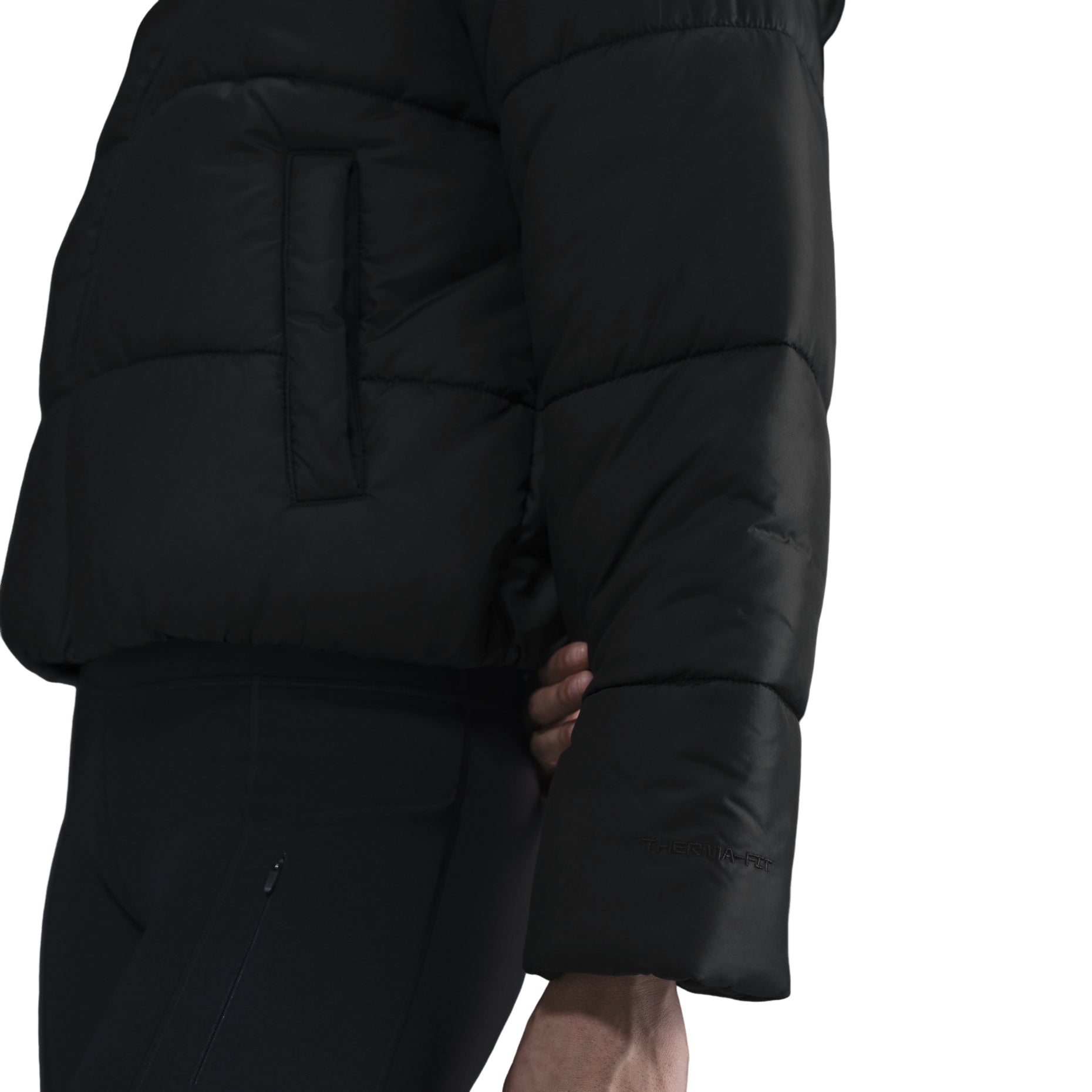 (WMNS) Nike Sportswear Classic Puffer Therma-Fit Loose Hooded Jacket Asia Sizing 'Black White' FZ5900-010