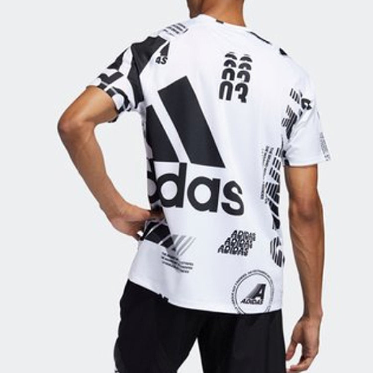 adidas FreeLift Daily Print Tee 'White Black' DX9513