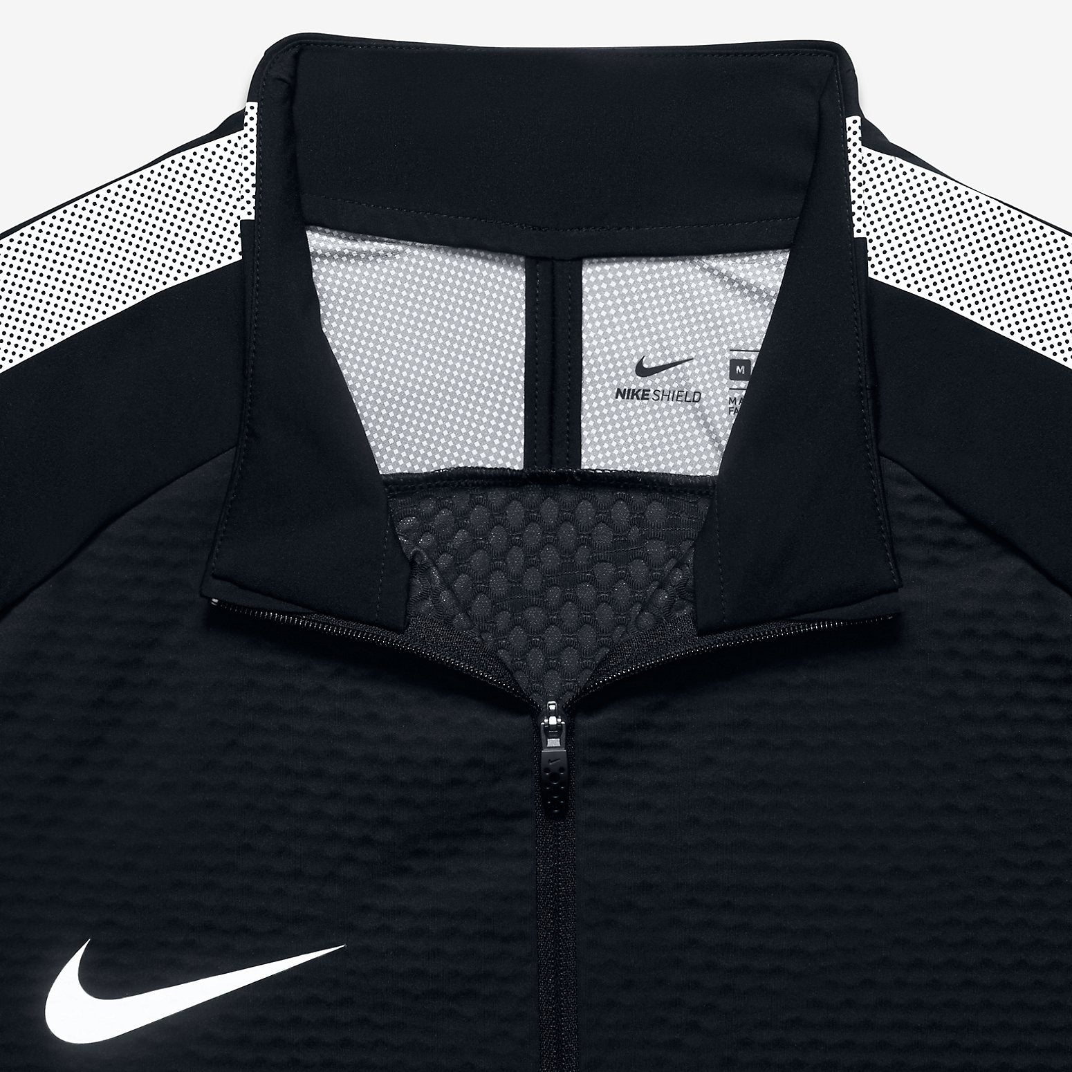 Nike Contrasting Colors High Collar Half Zipper Long Sleeves Hoodie 'Black' 807029-013