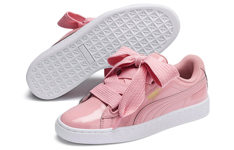 (WMNS) PUMA Basket Heart Patent Shoes Pink/White 363073-24
