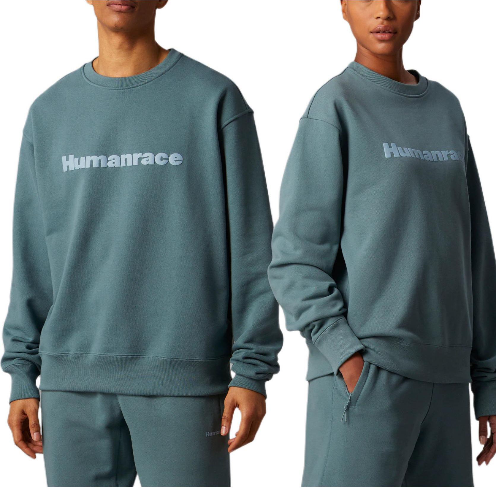 adidas x Pharrell Humanrace Logo Sweatshirt 'Grey Blue' HK6694