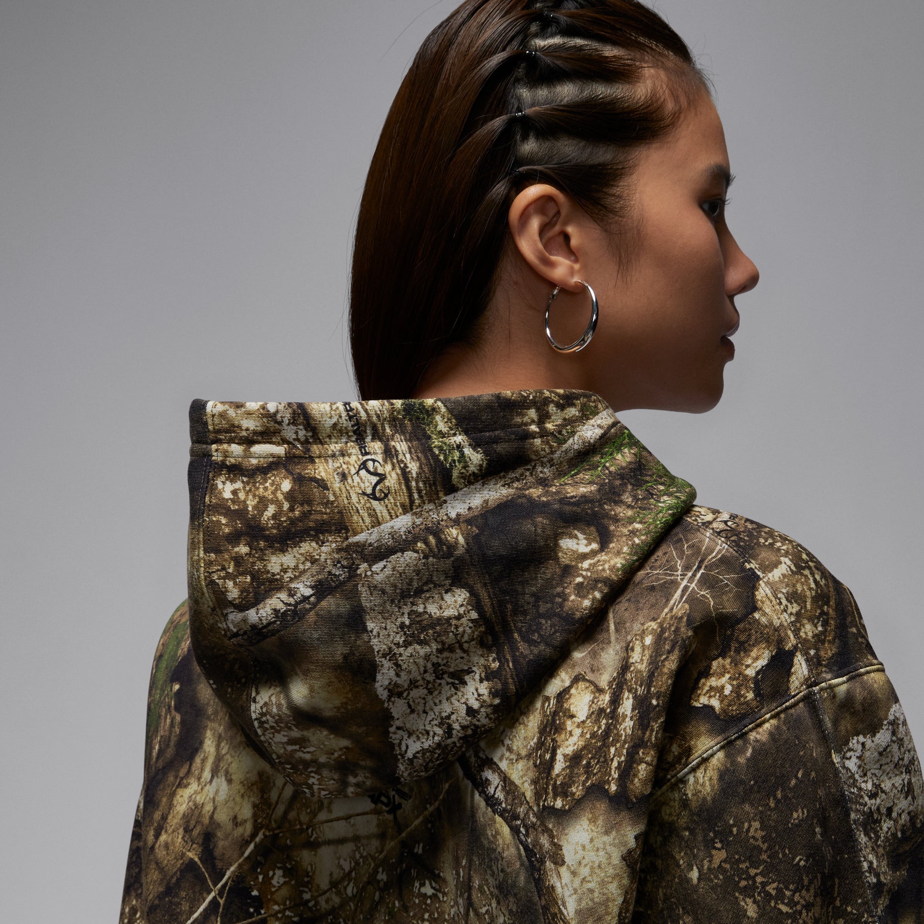 (WMNS) Air Jordan Brooklyn Fleece Mod Crop Full-Zip Hoodie 'Realtree' HV0470-133