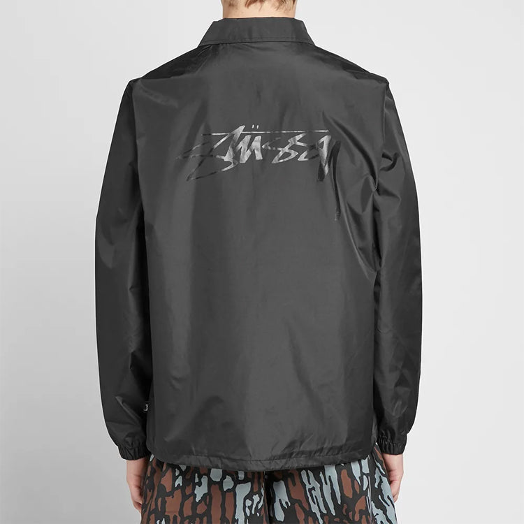 Men's Stussy Cruize Coach Jacket Shirt Black 115431BLAC